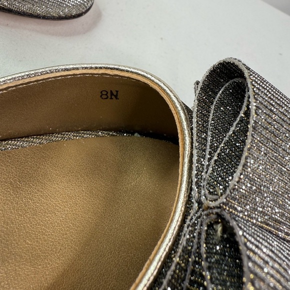 Vaneli Open Toe Sandals Bow Metallic Kitten Hill Silver Wedding Event Size 8N - Picture 7 of 9